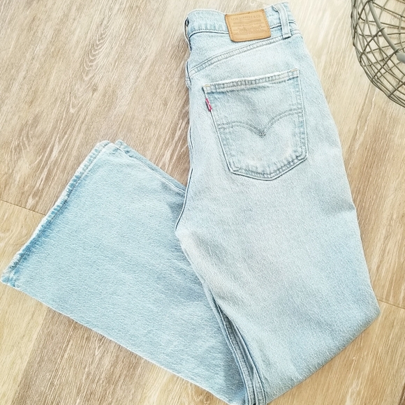 Levi's 70's High Flare High Waist Wide Leg Flare Denim Vintage Inspired Jeans 29 - Picture 8 of 16